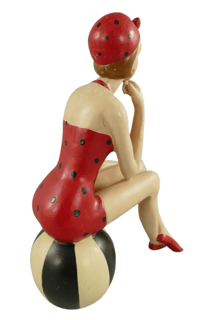 Pinup auf Ball rot Pinup auf Ball rot