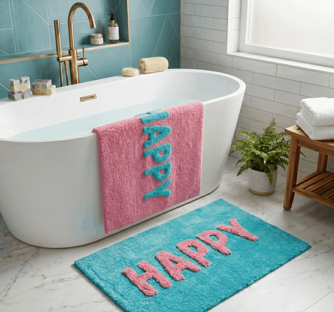 Badematte Happy Türkis Badematte Happy Türkis