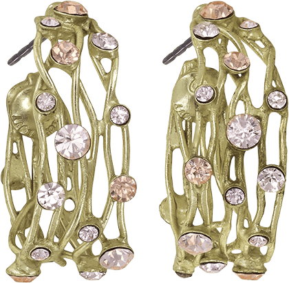 Cages Creolen Gold Beige Cages Creolen Gold Beige