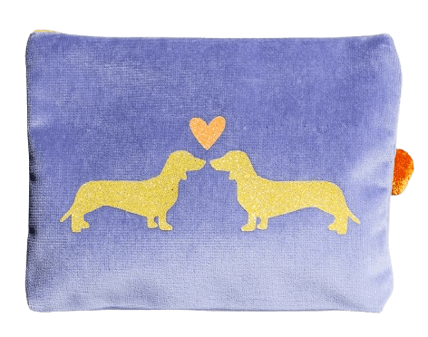 Tasche-HD groß Dackel Samt-Kosmetiktasche Dreams ohne Hintergrund