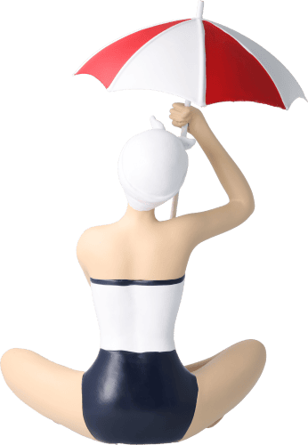 Pinup Schwimmerin mit Schirm