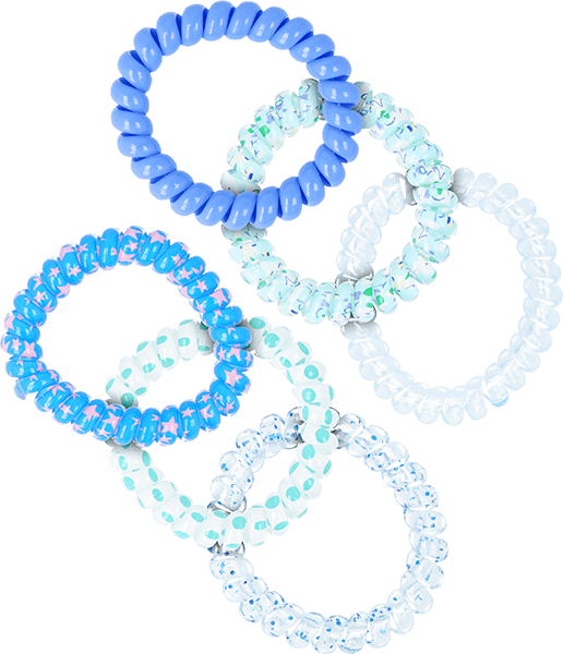 Spiral-Haargummis Blau-Mix Spiral-Haargummis Blau-Mix