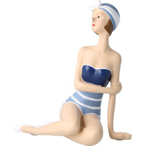 Pinup Schwimmerin sitzend Pinup Schwimmerin sitzend
