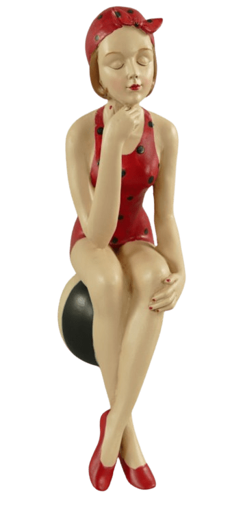 Pinup auf Ball rot Pinup auf Ball rot