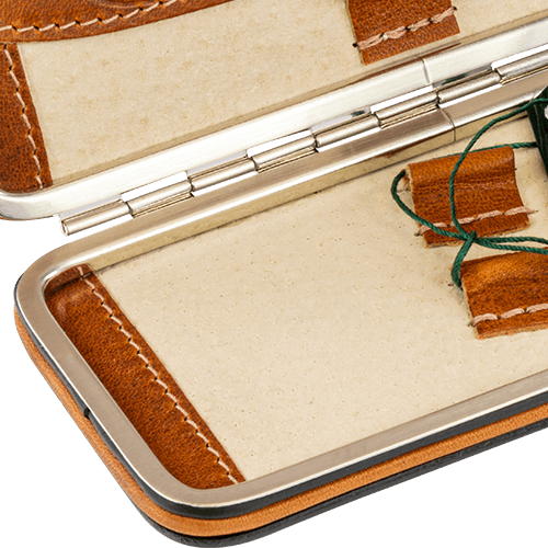 Maniküre-Etui Leder Hellbraun leer (groß) Maniküre-Etui Leder Hellbraun leer (groß)