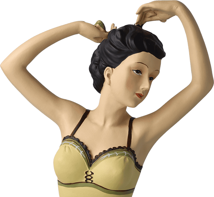 Pinup Dekofigur grün knieend Pinup Dekofigur grün knieend