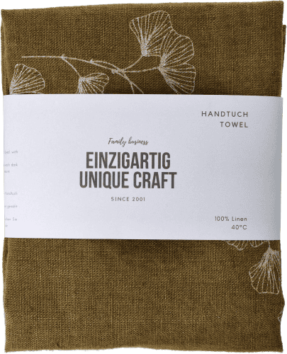 Geschirrtuch Gingko Olive-Gold Geschirrtuch Gingko Olive-Gold