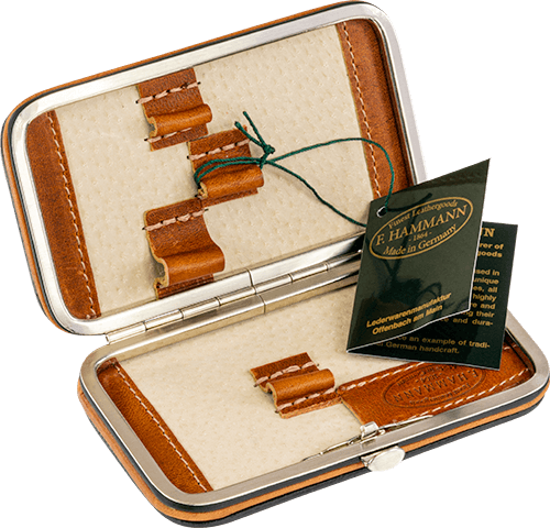 Maniküre-Etui Leder Hellbraun leer (klein) Maniküre-Etui Leder Hellbraun leer (klein)