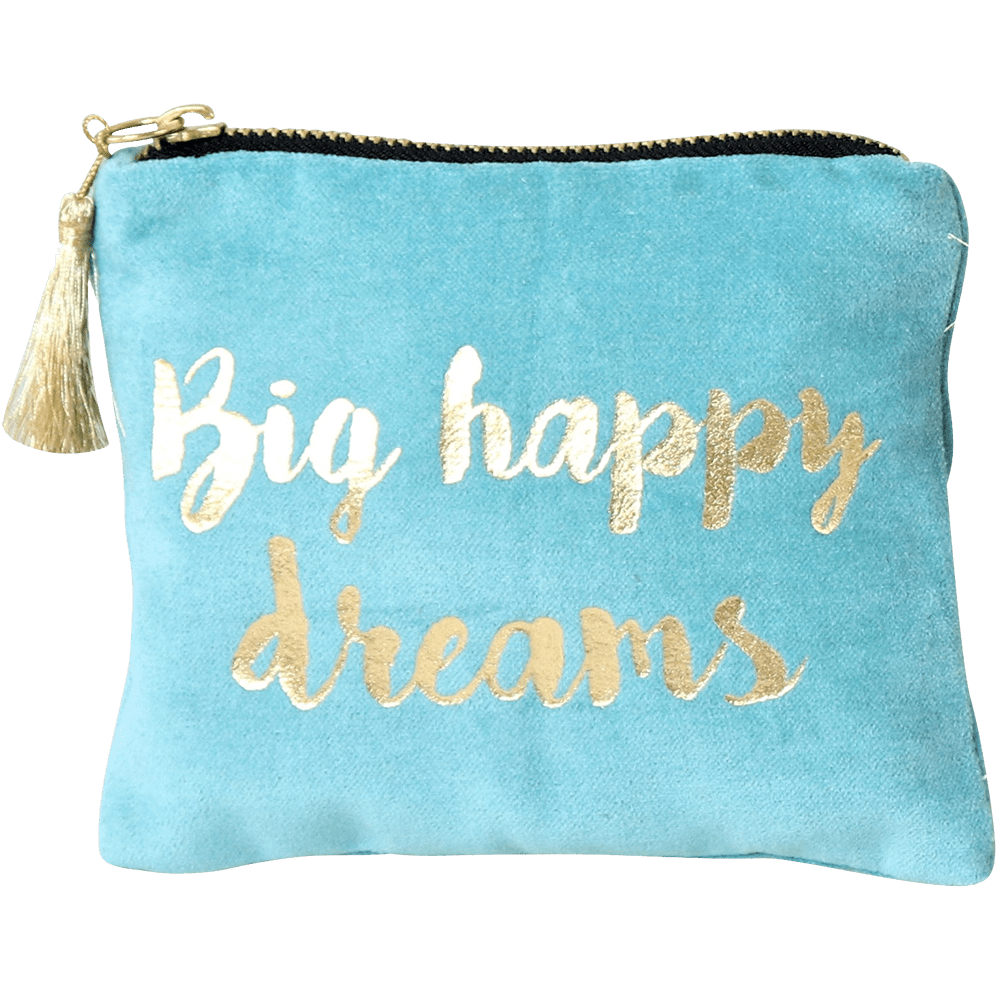 Samt-Kosmetiktasche Big Happy Dreams Samt-Kosmetiktasche Dreams Big Happy Dreams ohne Hintergrund