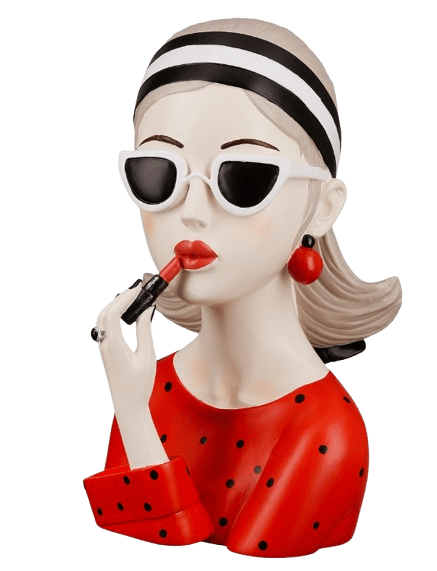 Lady mit Lippenstift Dekofigur Lady mit Lippenstift