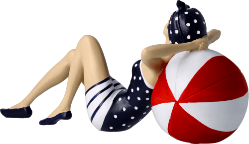 Pinup liegend auf Ball blau Pinup liegend auf Ball blau