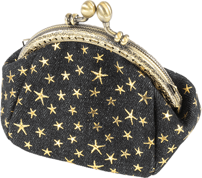 Mini-Clutch Sternchen Schwarz Kosmetiktasche Clutch Sternchen