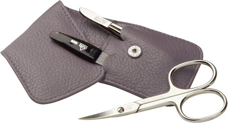 Nagel-Lederetui Siena 3teilig grau Nagel-Lederetui Siena 3teilig grau ohne Hintergrund