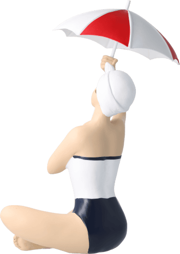 Pinup Schwimmerin mit Schirm