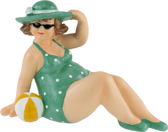 Molliges Dekofigur-Set grün groß Badefigur Strandfigur