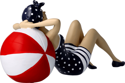 Pinup liegend auf Ball blau Pinup liegend auf Ball blau