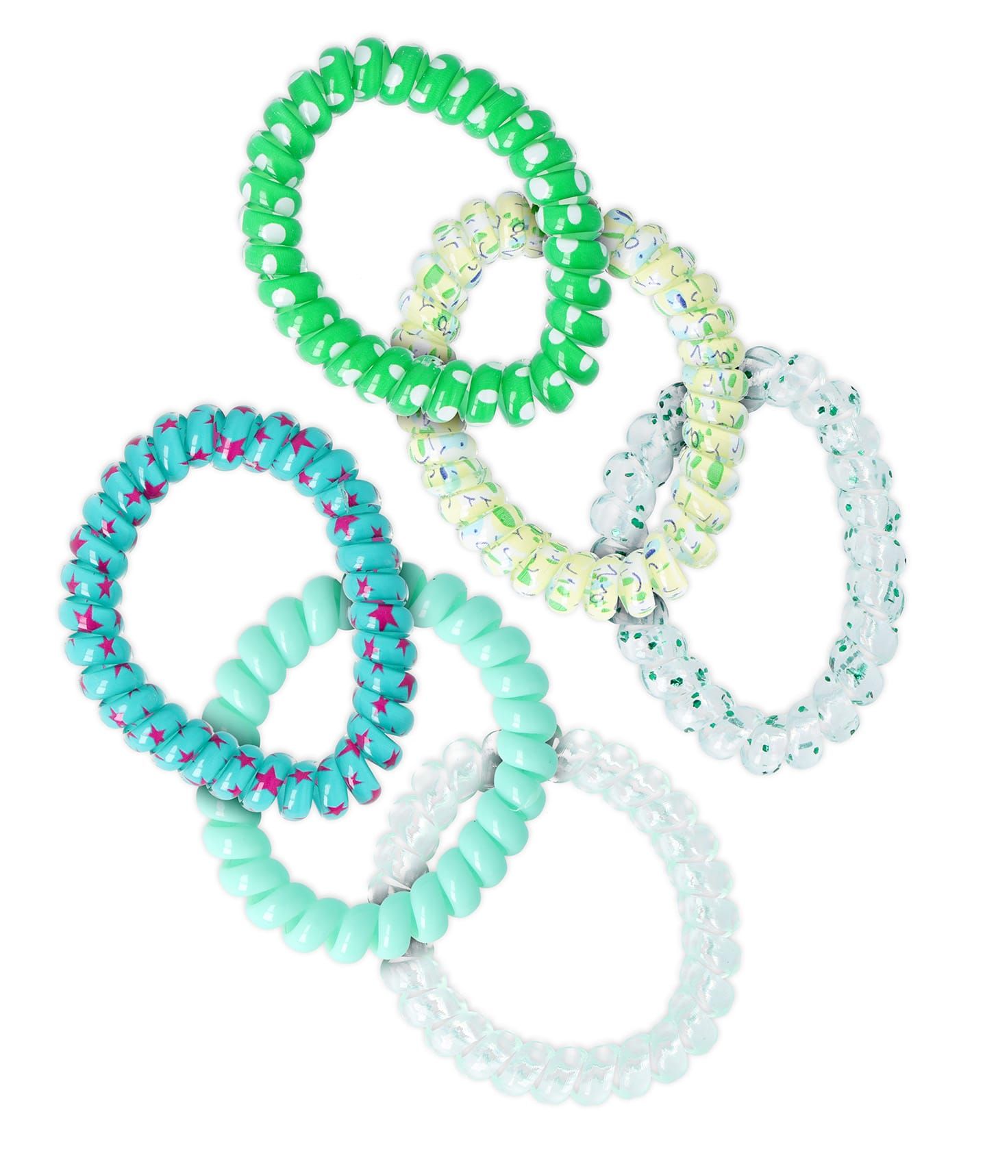 Spiral-Haargummis Grün-Mix