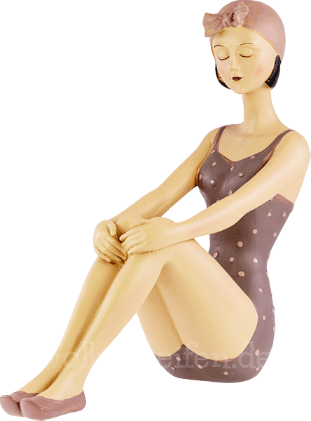 Pinup sitzend taupe Deko Pinup Figur