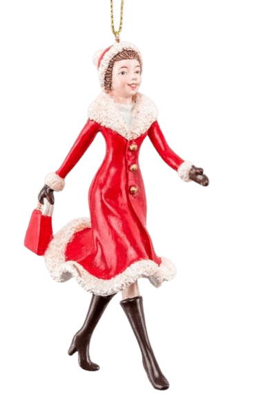 Xmas-Shopping-Lady rot Meander Xmas-Shopping-Lady rot