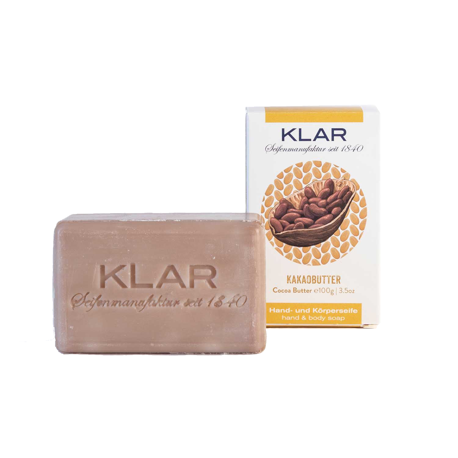 Klar`s Kakaobutterseife Klar`s Kakaobutterseife ohne Hintergrund