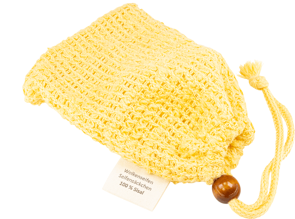 Sisal-Seifensäckchen Gelb Sisal-Seifensäckchen Gelb ohne Hintergrund