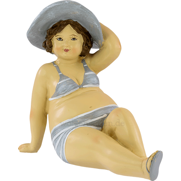 Dekofigur Annette Badefigur Curvy-Dame grau
