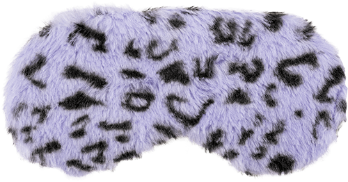 Kuschel-Schlafmaske aus Plüsch Leo purple Schlafmaske aus Plüsch Blau ohne Hintergrund