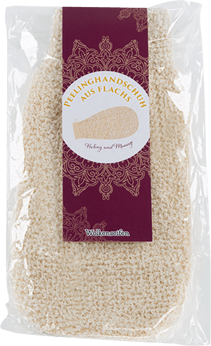 Peelinghandschuh aus Flachs Peelinghandschuh aus Flachs