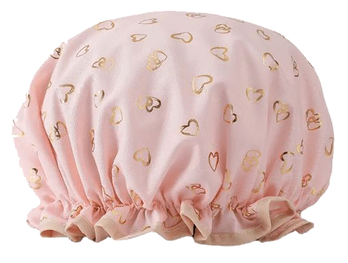 Showercap Rosa + Goldherzen Showercap Rosa mit Goldherzen