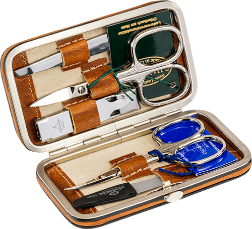 Maniküre-Etui Leder Hellbraun Maniküre-Etui Leder Hellbraun