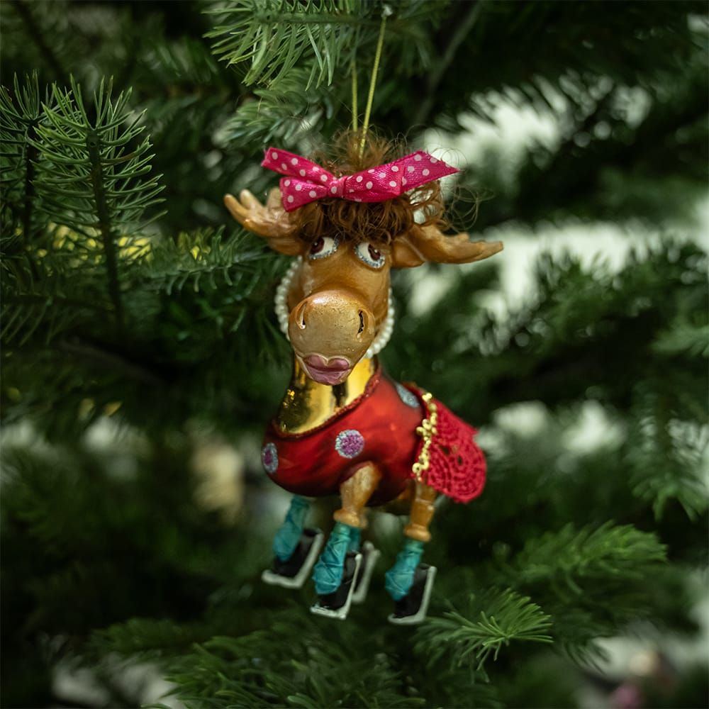 Anhänger Glitzer-Esel rot Anhänger Glitzer-Esel rot