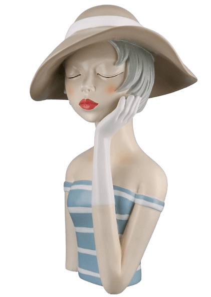 Lady mit Creme-Hut Dekofigur Lady mit Creme-Hut