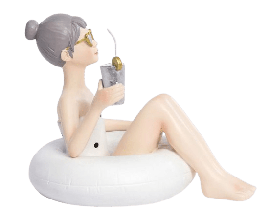 Mädchen im Schwimmring weiß Mädchen im Schwimmring weiß