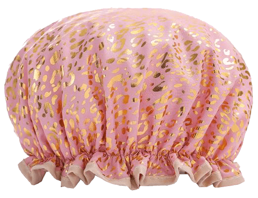 Showercap Leo Rosa Showercap Rosa mit Goldelementen
