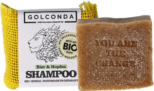 Bio Haarseife Bier & Hopfen Golconda Bio Haarseife Bier und Hopfen ohne Hintergrund