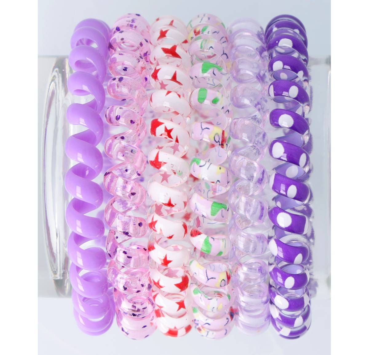 Spiral-Haargummis Flieder-Mix