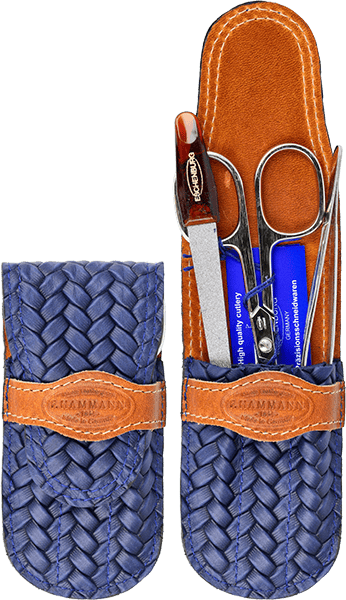 Maniküre-Etui Leder dunkelblau-braun F. Hammann Maniküre-Etui Leder dunkelblau-braun