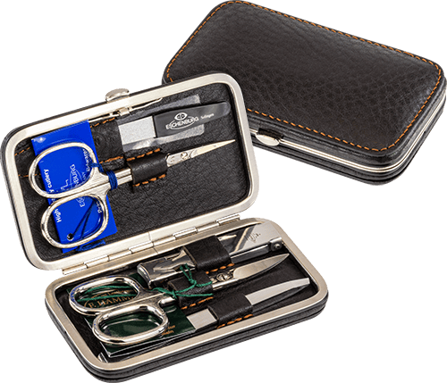 Maniküre-Etui Leder Dunkelbraun Maniküre Etui Kalbleder Eschenburg
