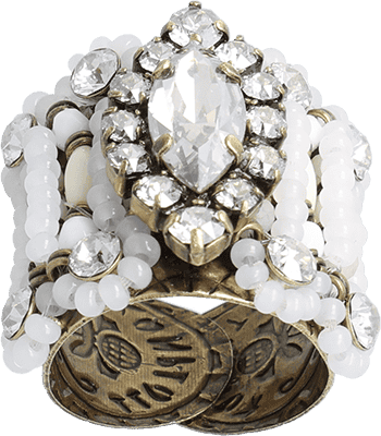 Paisley African Ring Weiß 