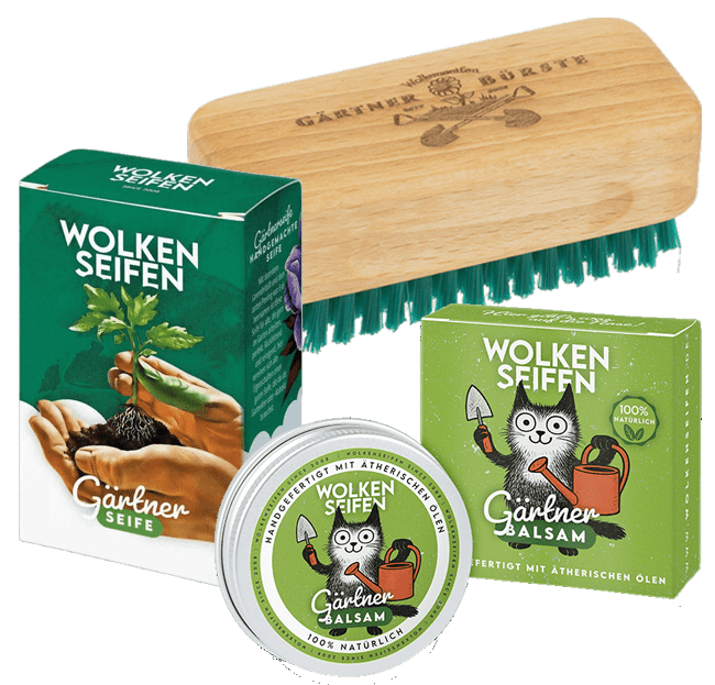 Gärtnerset mit Seife, Balsam und Gärtnerbürste