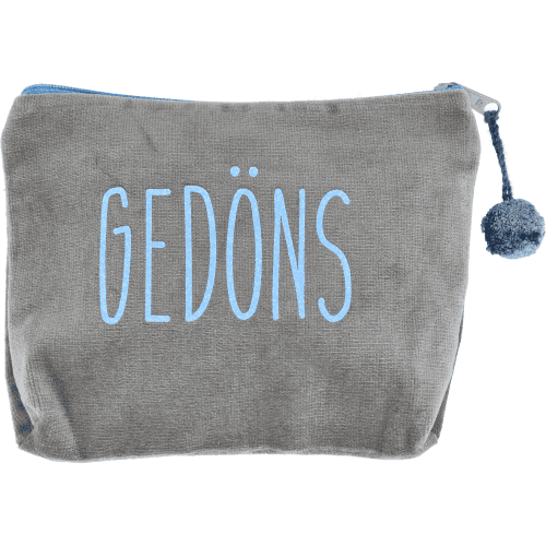 Tasche-HD groß Gedöns silber/blau Samt-Kosmetiktasche Gedöns blau