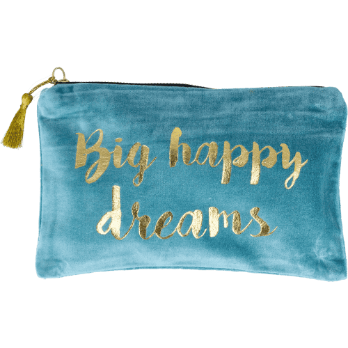 Samt-Kosmetiktasche Big Happy Dreams Samt-Kosmetiktasche Dreams Big Happy Dreams ohne Hintergrund