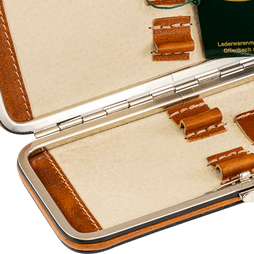 Maniküre-Etui Leder Hellbraun leer (groß) Maniküre-Etui Leder Hellbraun leer (groß)