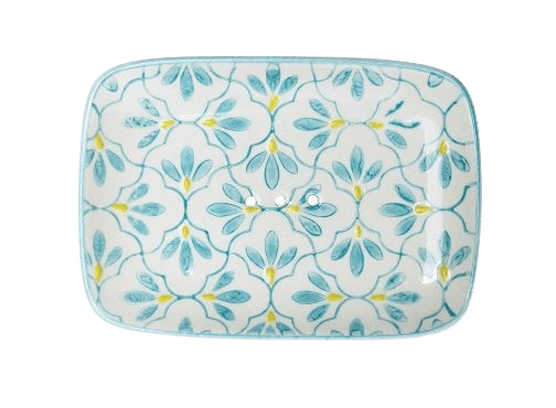 Seifenschale Blümchen blau  Seifenschale Keramik Blümchen