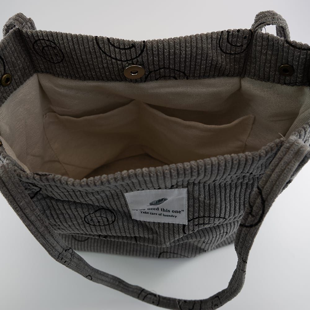 Cordbeutel Smiley Grey Cordbeutel Smiley Grey