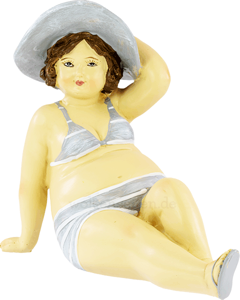 Dekofigur Annette Badefigur Curvy-Dame grau