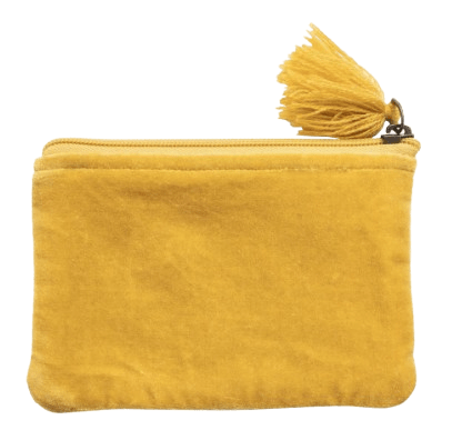 Kosmetiktasche Samt Flower gelb