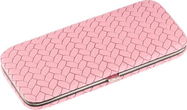 Maniküre-Etui Flechtleder Rose