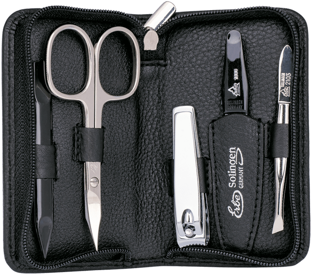 Nagel-Lederetui Siena 5teilig schwarz Nagel-Lederetui Siena 5teilig schwarz ohne Hintergrund