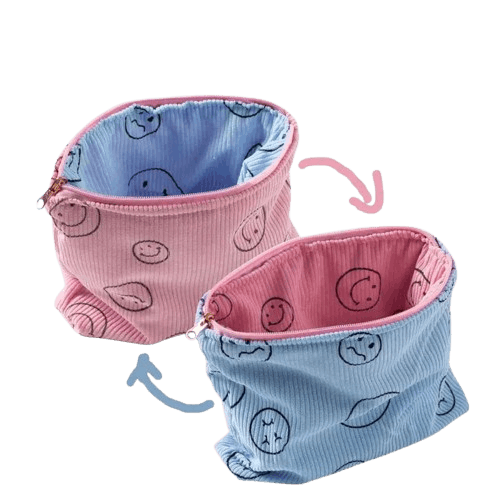 Kosmetiktasche Smiley Pink/blau Kosmetiktasche Smiley Pink/blau